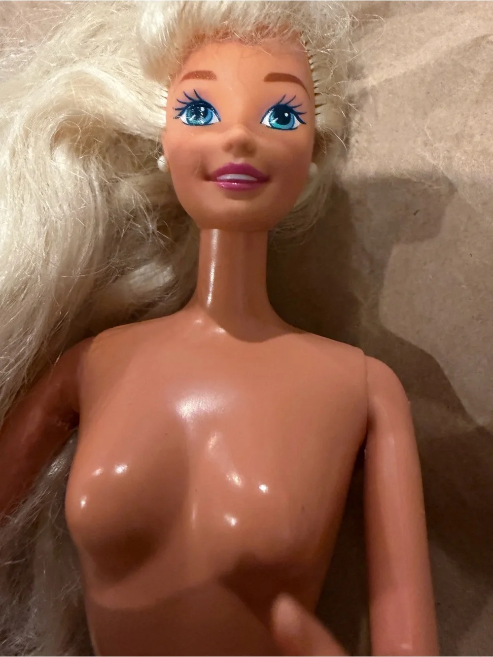 Mattel Blonde Hair Bath & Hair Play Doll in Peach Tone
